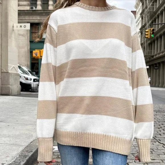 Brandy Melville Briana Striped Cotton Sweater - Picture 2 of 6